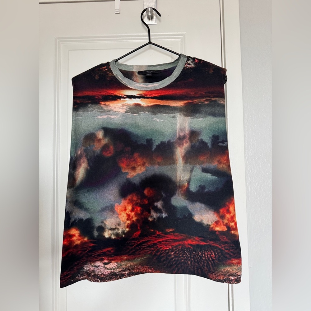 Allsaints Coni Epiphany Shirt Tank Apocalypse Print